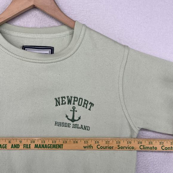 NEWPORT Sweatshirt Mens S RHODE ISLAND Anchor Fleece Pullover Cotton Blend Green - Picture 11 of 13